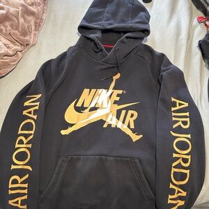 Nike Air Jordan Hoodie in Black and Gold